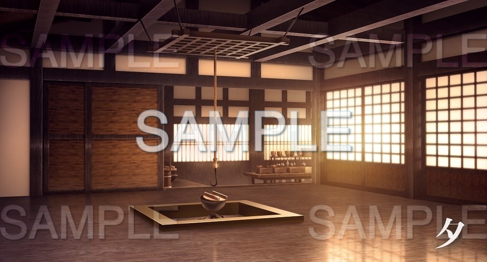 【背景素材】囲炉裏端(江戸編part01-edo01)