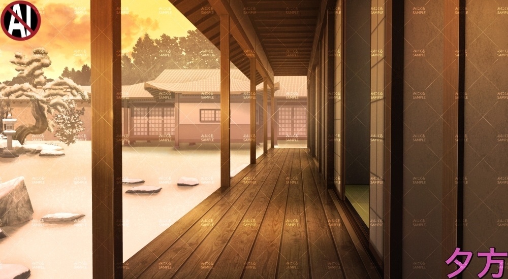 【背景素材】日本家屋/縁側(江戸編part01-edo02)