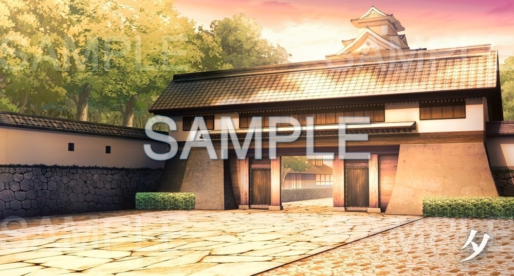 【背景素材】城門前(江戸編part01-edo06)雪ver.追加