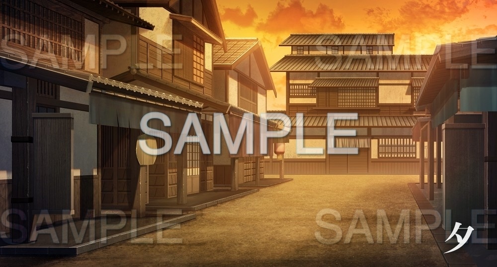 【背景素材】江戸の町/街並み(江戸編part01-edo12)雪ver.追加