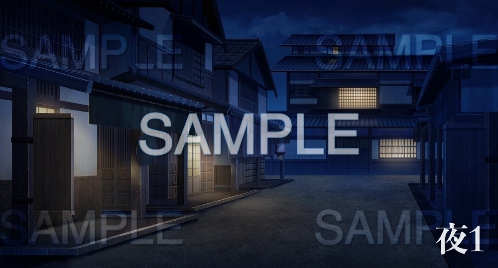 【背景素材】江戸の町/街並み(江戸編part01-edo12)雪ver.追加