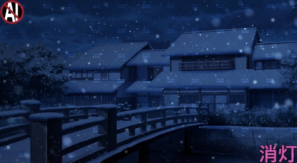 【背景素材】江戸の町/街並み②(江戸編part01-edo13)雪ver.追加