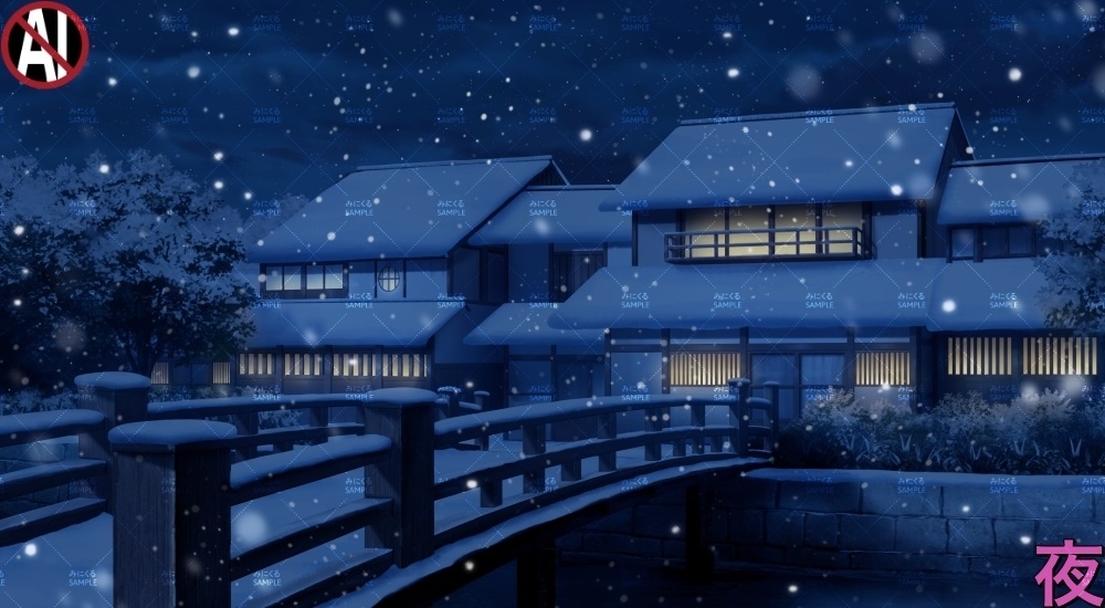 【背景素材】江戸の町/街並み②(江戸編part01-edo13)雪ver.追加