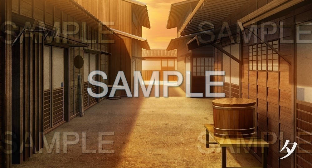 【背景素材】江戸の町路地(江戸編part01-edo14)雪ver.追加