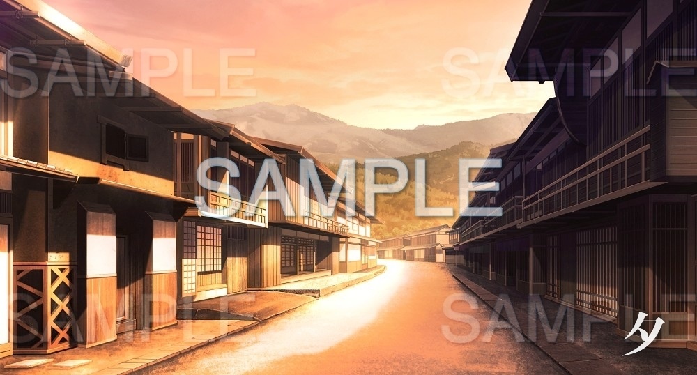 【背景素材】宿場/街並み(江戸編part01-edo15)雪ver.追加