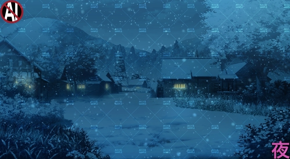 【背景素材】村/農村/集落(江戸編part01-edo17)雪ver.追加