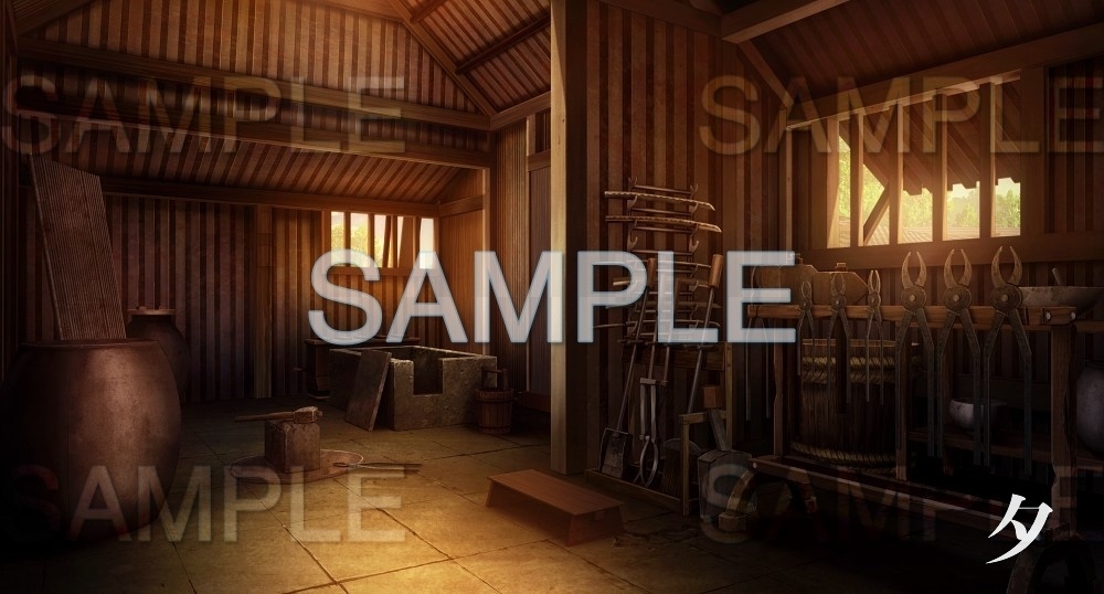 【背景素材】刀鍛冶/鍛冶屋(江戸編part01-edo18)