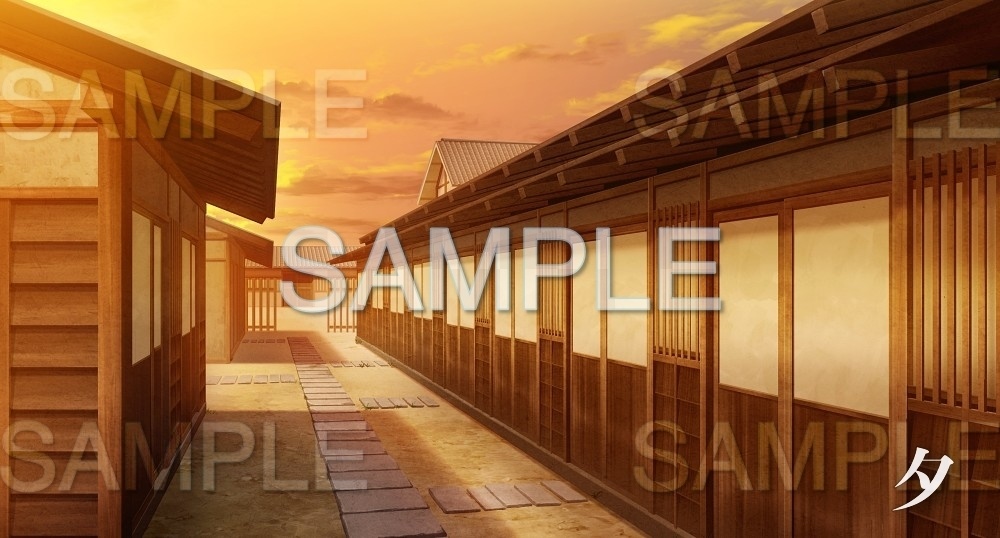 【背景素材】長屋外観(江戸編part01-edo19)雪ver.追加