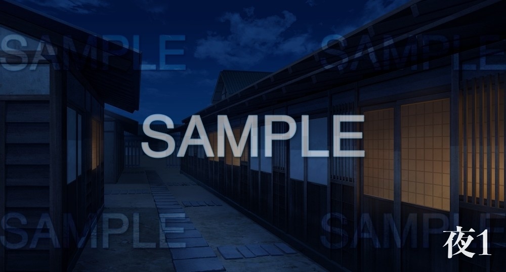 【背景素材】長屋外観(江戸編part01-edo19)雪ver.追加