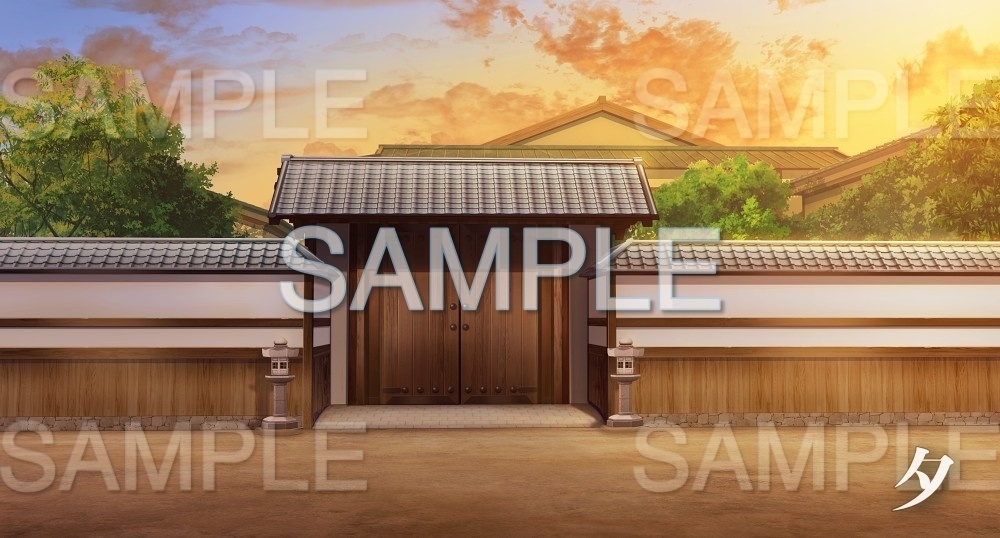 【背景素材】武家屋敷/門(江戸編part01-edo20)雪ver.追加