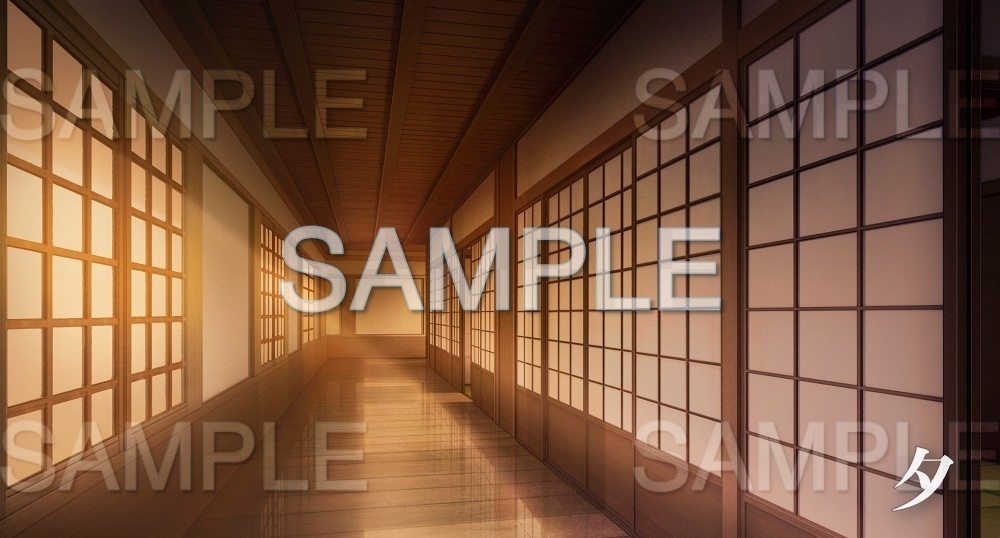【背景素材】武家屋敷廊下(江戸編part01-edo21)