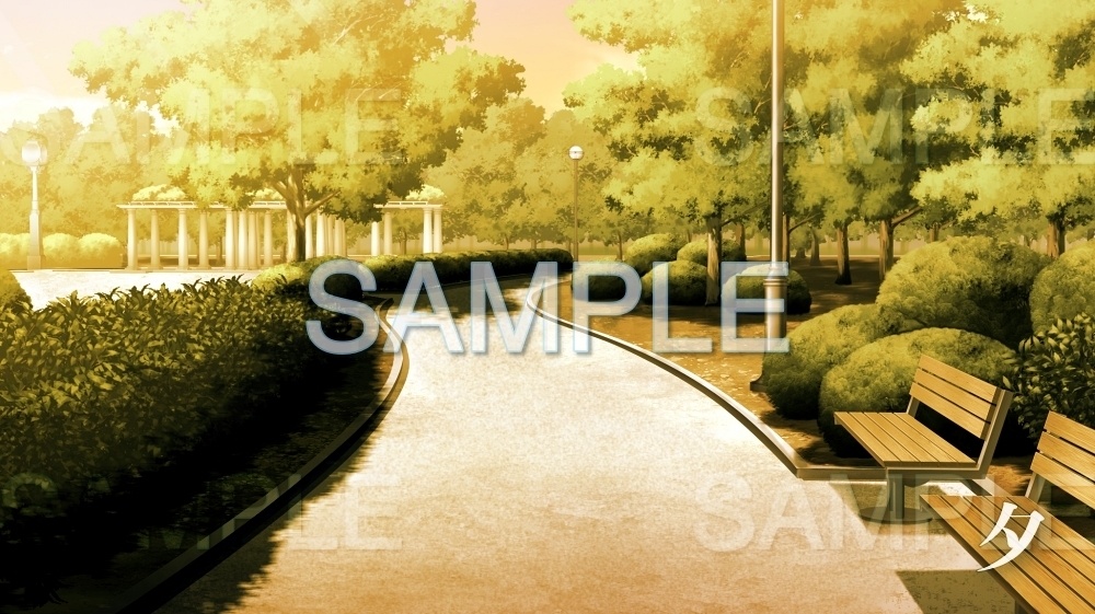 【背景素材】自然公園/ベンチ(日常編part11-twniti004)