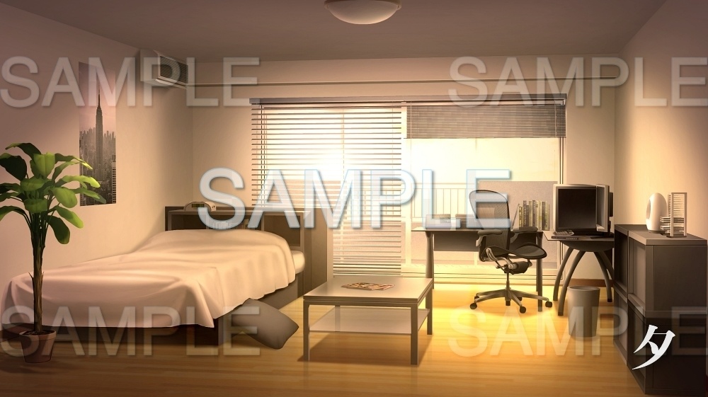 【背景素材】部屋/男(日常編part10-twroom001)