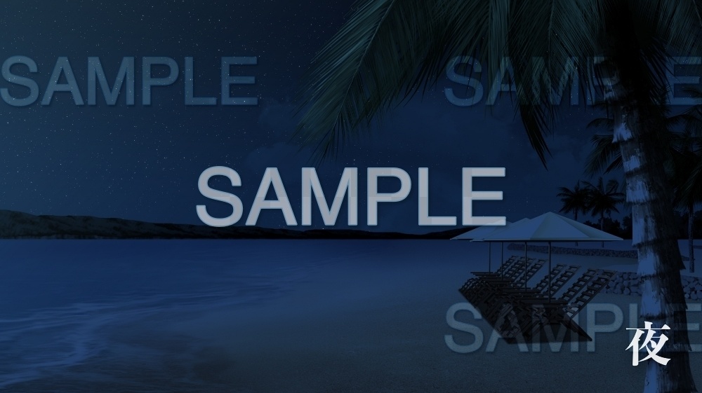 【背景素材】ビーチ/海/パラソル有り(自然編part1+α-twsea001)