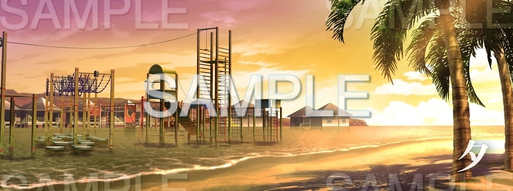 【背景素材】プール・ビーチ/アスレチック(レジャー・公共施設編part3-twamu002)