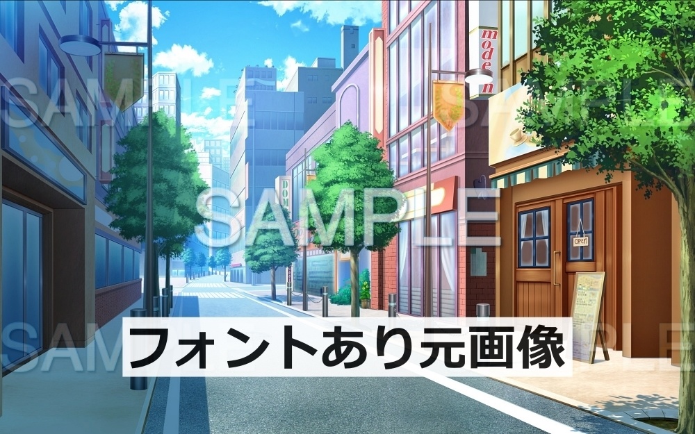 【背景素材】ショップ街/ストリート | 文字なし (日常編part08-oldcity07)