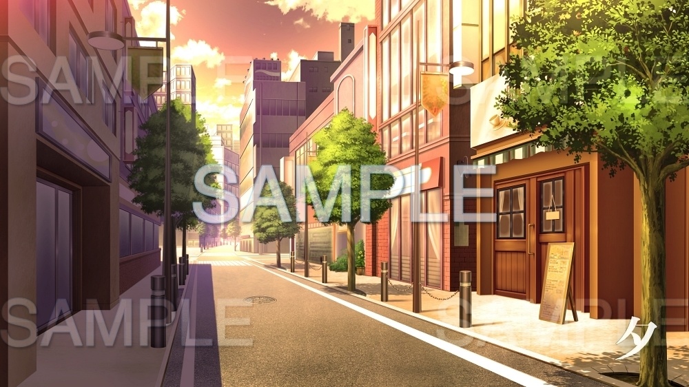 【背景素材】ショップ街/ストリート | 文字なし (日常編part08-oldcity07)