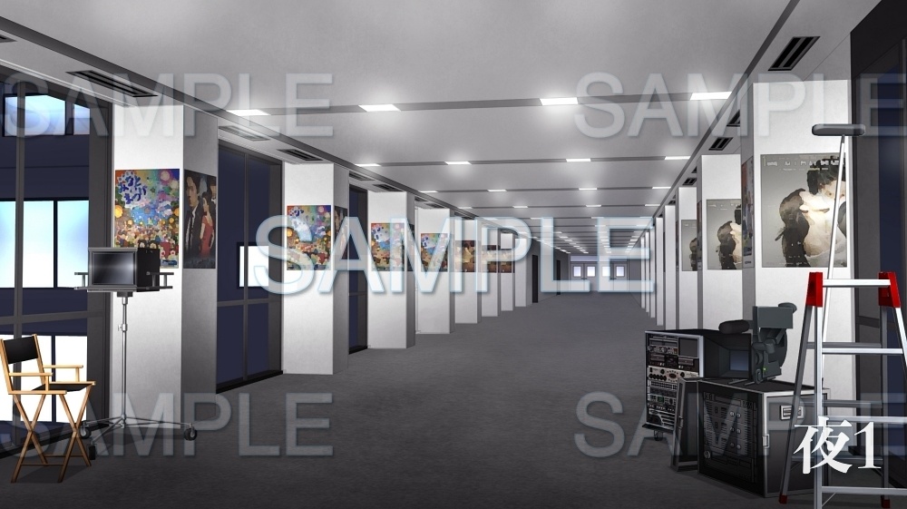 【背景素材】TVスタジオの通路(アイドル編part01-twidol009)