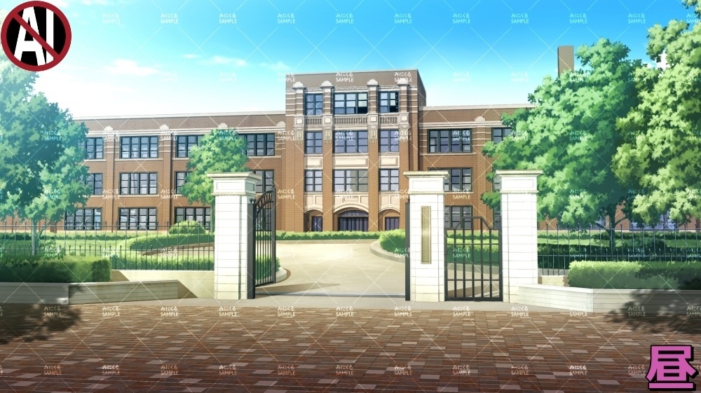 【背景素材】古風な学校の校舎(学園編part09-twschool001)