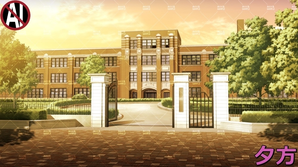 【背景素材】古風な学校の校舎(学園編part09-twschool001)
