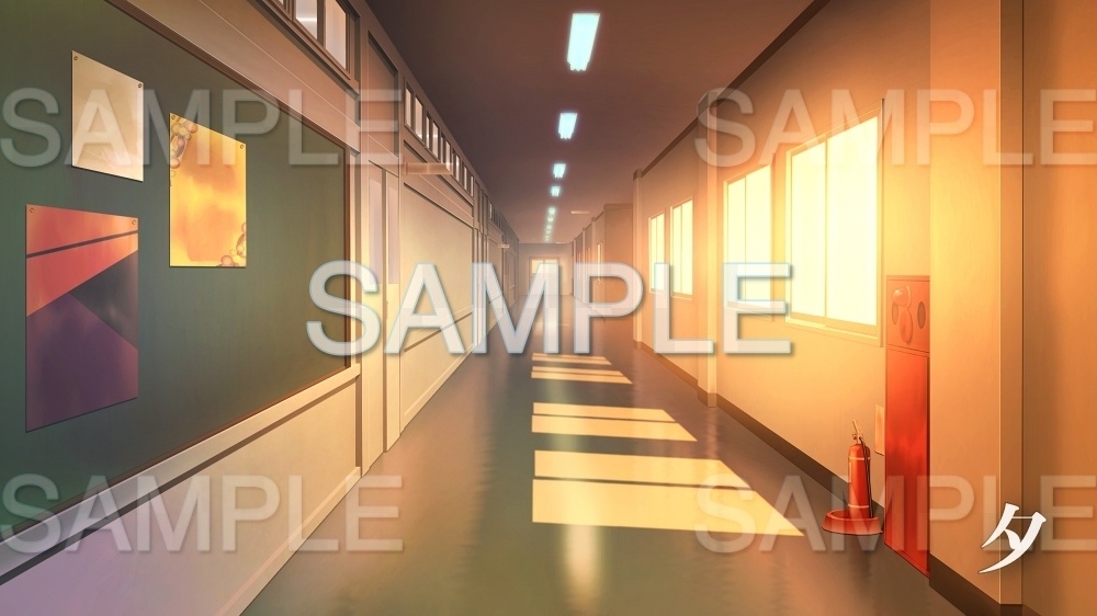 【背景素材】教室/廊下 | 文字なし (学校編-oldschoolin12)
