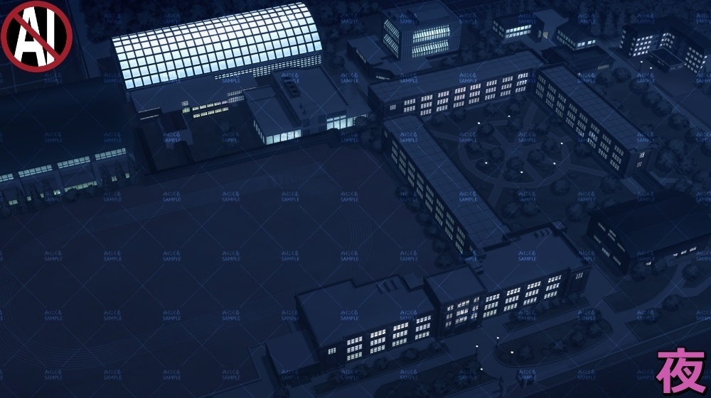 【背景素材】学校の俯瞰図 (学園編part09-twschool008)