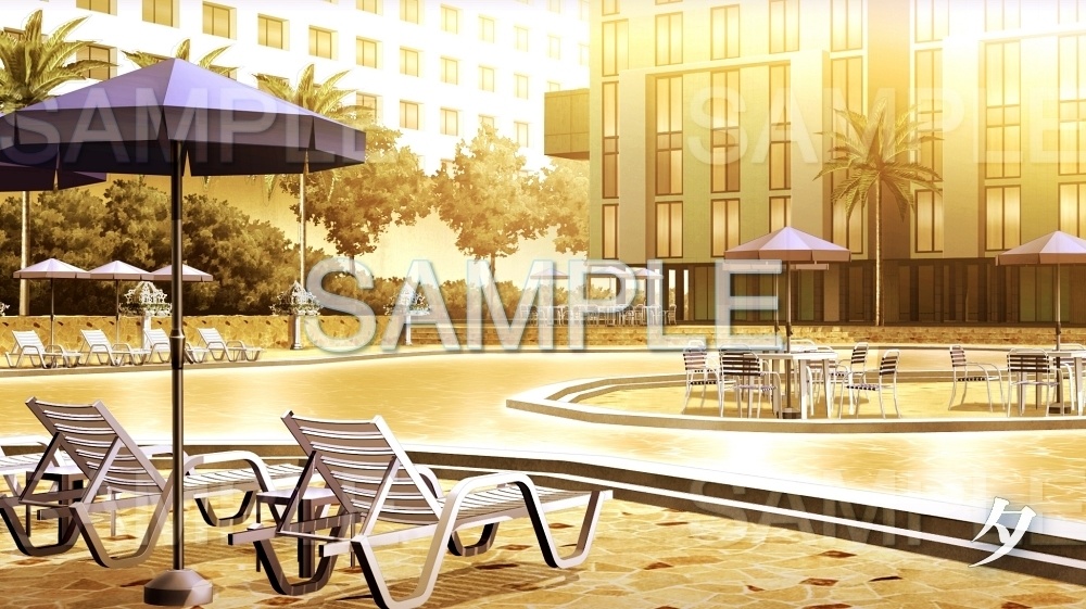 【背景素材】プール/リゾート(レジャー・公共施設編part4-twamu014)