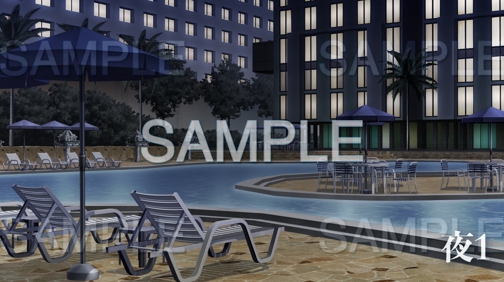 【背景素材】プール/リゾート(レジャー・公共施設編part4-twamu014)