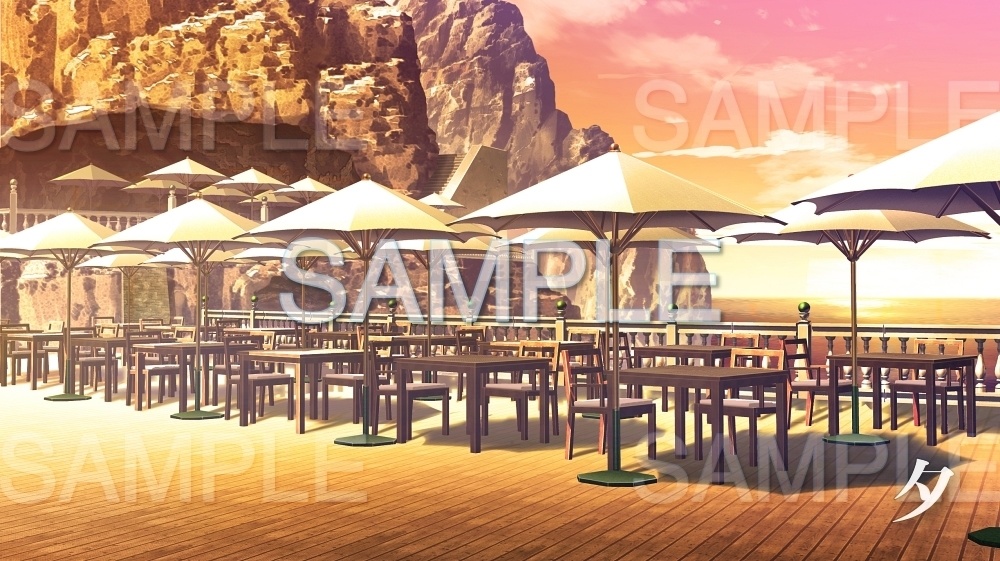 【背景素材】オープンテラスレストラン(レジャー・公共施設編part3-twrestaurant006)