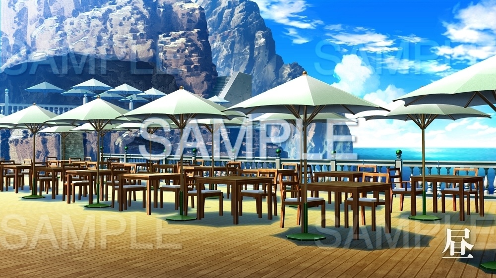 【背景素材】オープンテラスレストラン(レジャー・公共施設編part3-twrestaurant006)