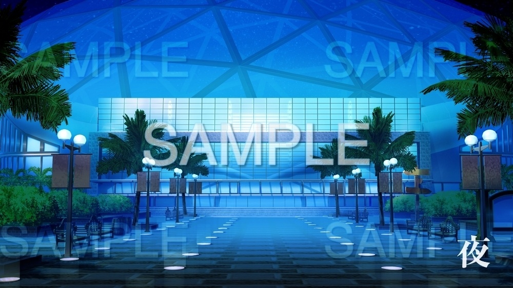 【背景素材】水族館外観 | 文字なし(レジャー・公共施設編part3-twamu011)