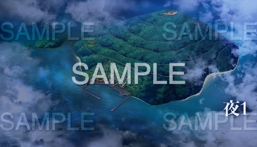 【背景素材】島/俯瞰図(夏休み編part1-Iris001)