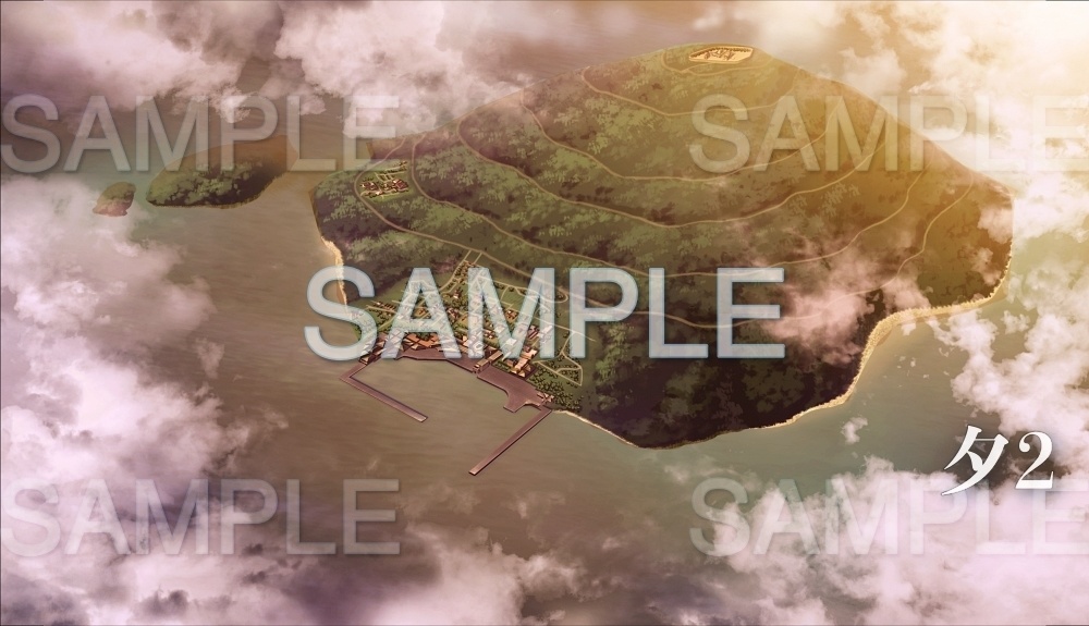 【背景素材】島/俯瞰図(夏休み編part1-Iris001)