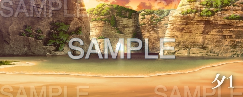 【背景素材】島/入り江(夏休み編part1-Iris004)