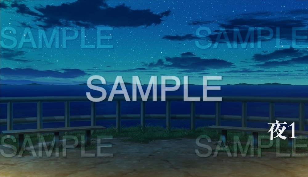 【背景素材】海沿いの柵(夏休み編part1-Iris005)