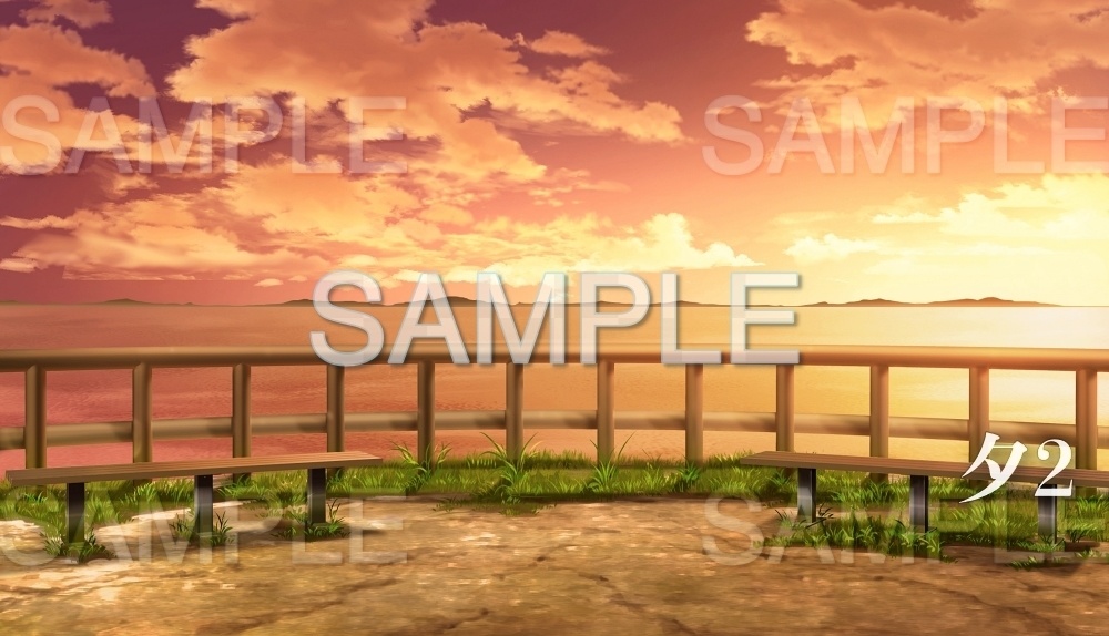 【背景素材】海沿いの柵(夏休み編part1-Iris005)