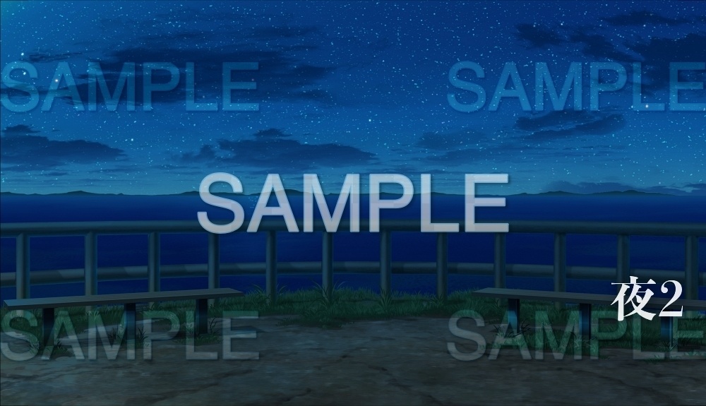 【背景素材】海沿いの柵(夏休み編part1-Iris005)