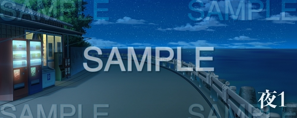 【背景素材】海沿いのカーブ道路(夏休み編part1-Iris007)