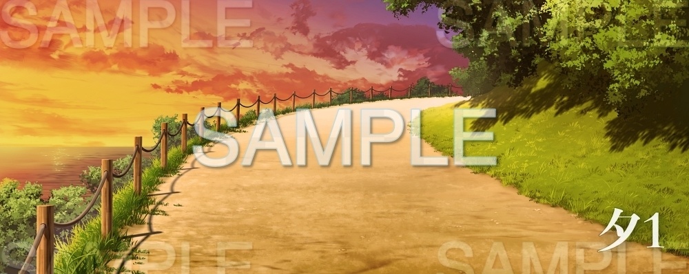 【背景素材】上り坂(夏休み編part1-Iris011)