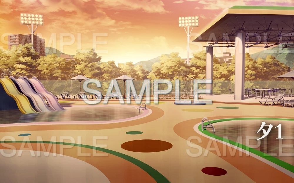 【背景素材】市民プール(夏休み編part1-Iris014)