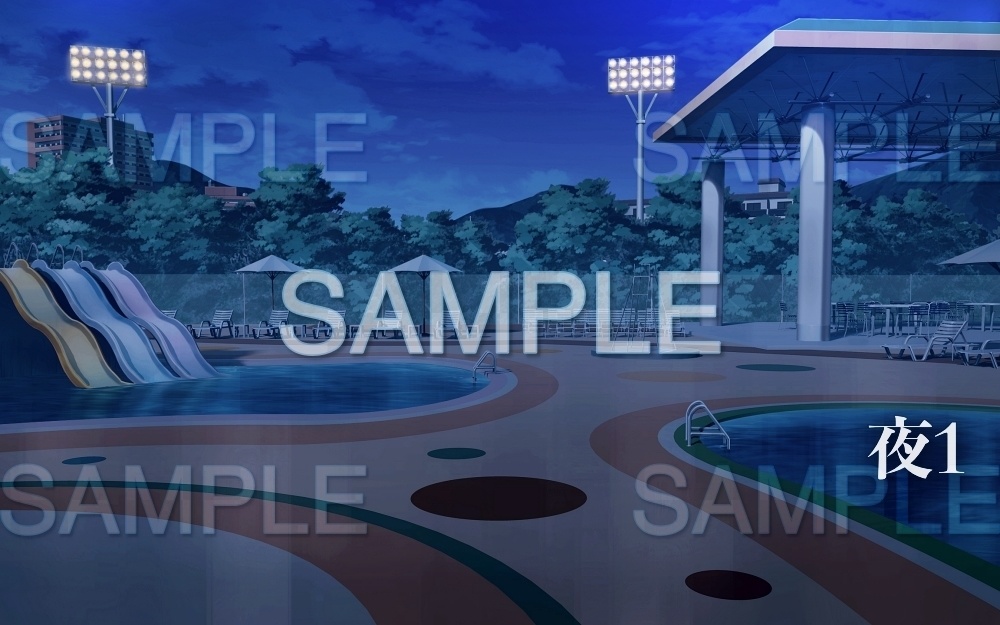 【背景素材】市民プール(夏休み編part1-Iris014)