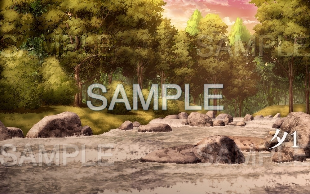 【背景素材】川(夏休み編part1-Iris038)