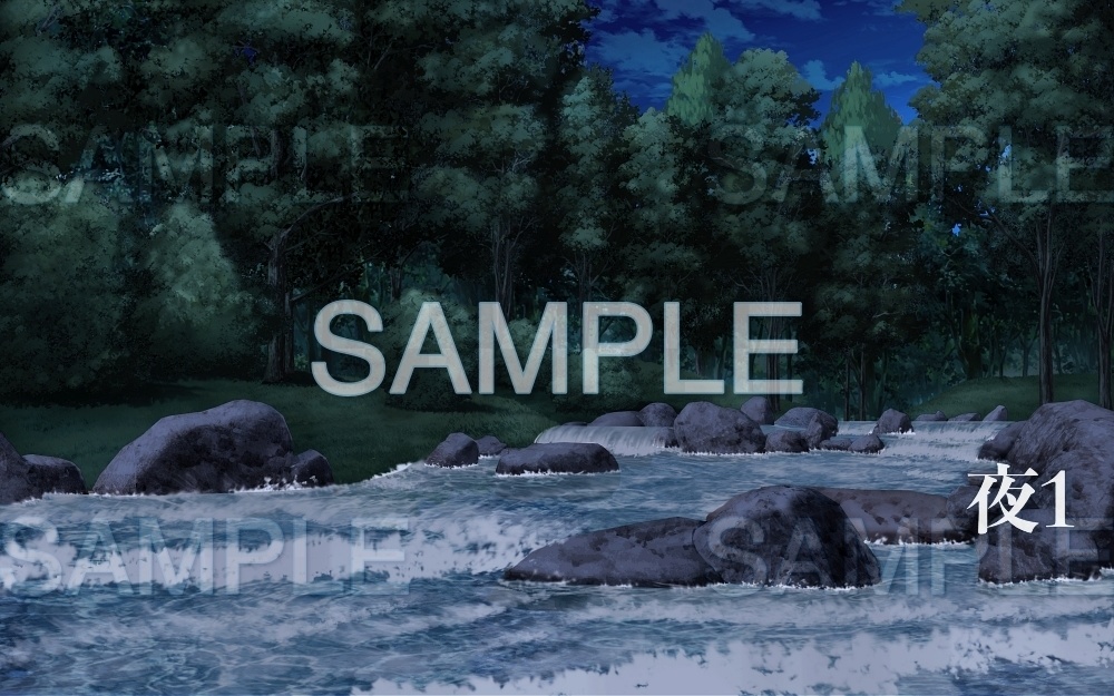 【背景素材】川(夏休み編part1-Iris038)