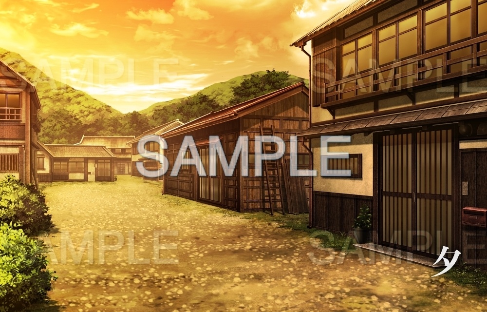 【背景素材】古民家/集落(田舎編part1-inakabg01_h)