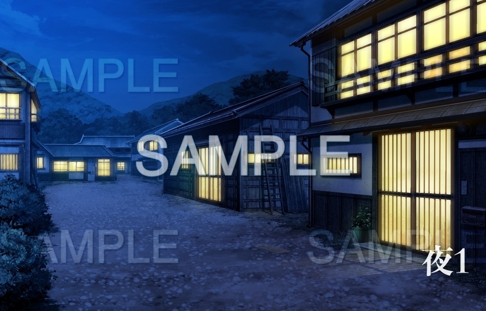 【背景素材】古民家/集落(田舎編part1-inakabg01_h)