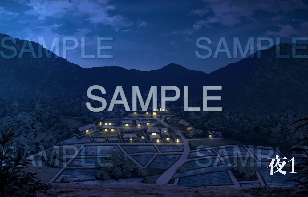 【背景素材】集落/田園俯瞰(田舎編part1-inakabg03_h)