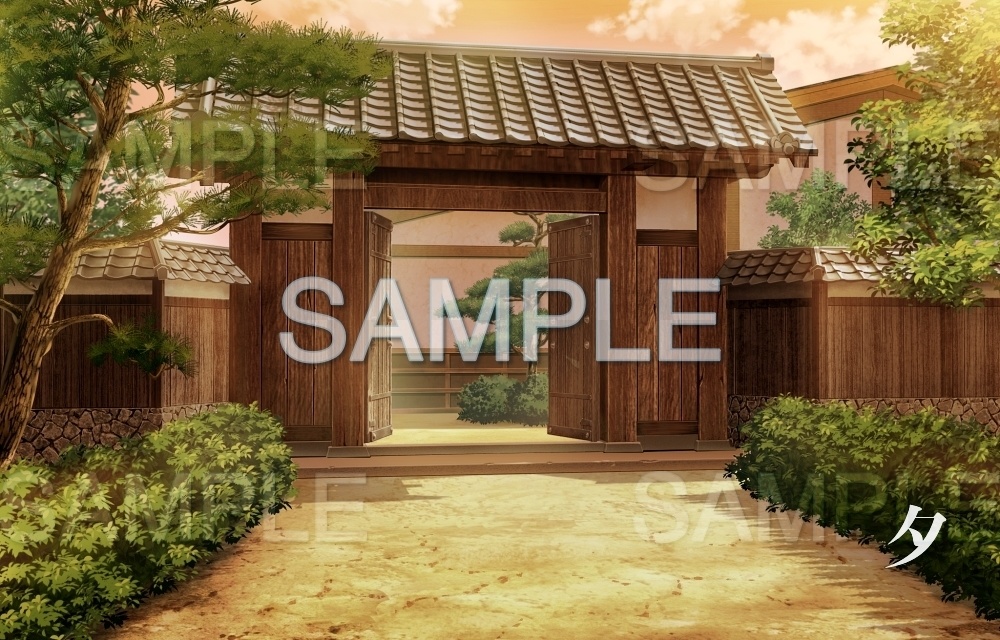 【背景素材】日本家屋/門扉(田舎編part1-inakabg05_h)