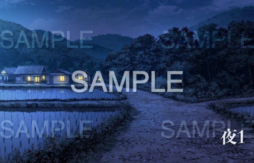 【背景素材】集落/田んぼ道(田舎編part1-inakabg07_h)