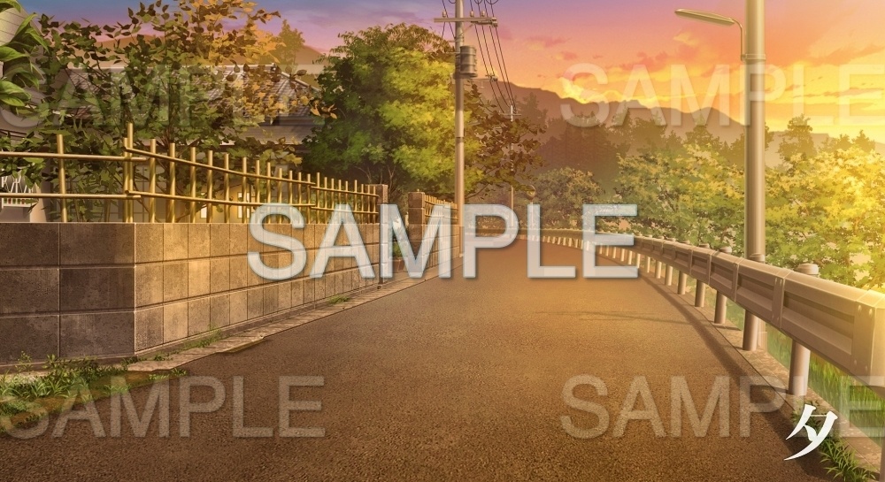 【背景素材】住宅街/道路2(日常編part17-1803tanuki005)