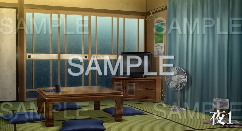 【背景素材】民家/居間(日常編part17-1803tanuki010)